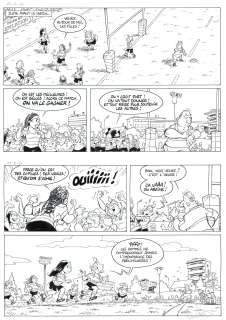 Lot 48 - LES RUGBYMEN, Poupard, tome 20, 2022, planche n°11, encre, papier,…