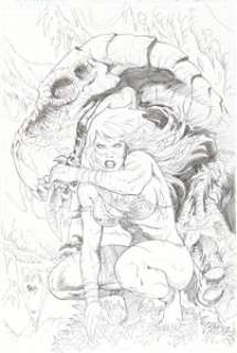 Adriano Batista - Jungle Girl #5 Batista B Variant Cover Original Art (Dynamite Entertainment, 2008).