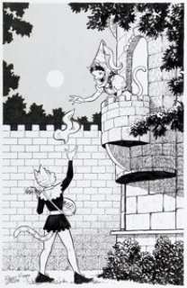 Reed Waller - Omaha, The Cat Dancer and Chuck as "Romeo & Juliet" Illustration Original Art (1989).
