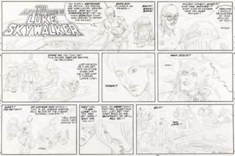 Russ Manning Star Wars / The Adventures of Luke Skywalker Unpublished Try-Out Sunday Comic Strip Original Art (L.A. Times Syndicate, c. 1978).