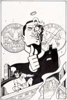 Ty Templeton Batman and Robin Adventures #22 Cover Original Art (DC, 1997).