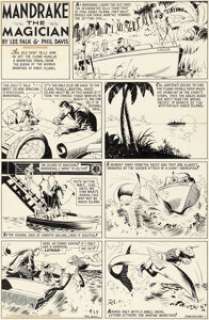 Phil Davis Mandrake the Magician Sunday Comic Strip Original Art dated 9-29-40 (King Features Syndicate, 1940).