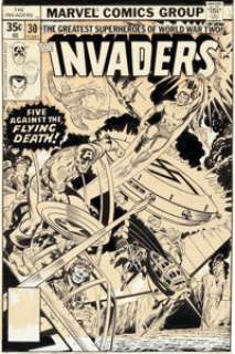 Alan Kupperberg and Joe Sinnott The Invaders #30 Cover Original Art (Marvel, 1978).