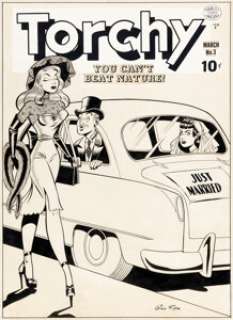 Gill Fox Torchy #3 Cover Original Art (Quality Comics, 1950).