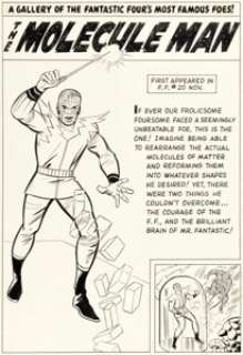 Jack Kirby and Chic Stone Fantastic Four Annual #2 Molecule Man Pin-Up Illustration Original Art (Marvel, 1964).