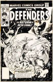 Ed Hannigan and Klaus Janson The Defenders #58 Cover Original Art (Marvel, 1978).