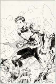Jim Lee and Scott Williams Action Comics #1 Variant Cover Original Art (DC, 2011). | Heritage