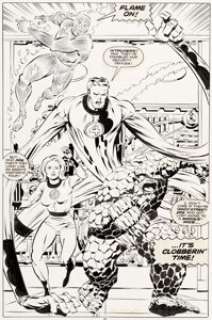 Jackson "Butch" Guice and Geof Isherwood Fantastic Four Annual #23 Splash Page 8 Original Art (Marvel, 1990).