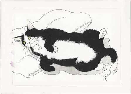 Yamada Murasaki Hand-Drawn Illustration "Cat" | Mandarake (Big Web)