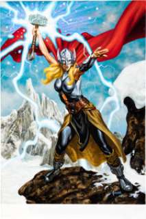 2016 Upper Deck Marvel Masterpieces #52 Thor - Original Trading Card Artwork by Joe Jusko | Heritage