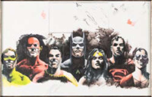 Alex Ross - Justice League of America Early Study Preliminary Original Art (c. 1992). | Heritage