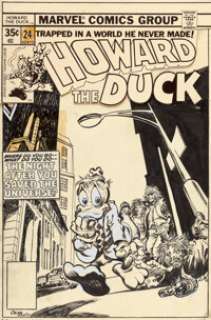 Gene Colan and Alan Weiss Howard the Duck #24 Cover Original Art (Marvel, 1978).