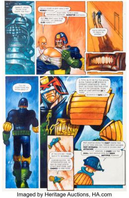 Dean Ormston Judge Dredd Megazine #15 Story Pages 5-6 Original Art (Fleetway, 1991). (Total: 2 Original Art)