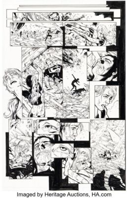 Phil Jimenez and Andy Lanning Infinite Crisis #6 Death of Superboy Story Page 33 Original Art (DC, 2006).