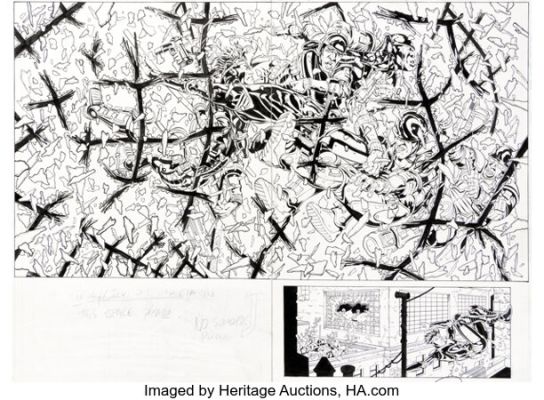 Steve Skroce and Rob Hunter Gambit #10 Double Page Spread 6-7 Original Art (Marvel, 1999). | Heritage