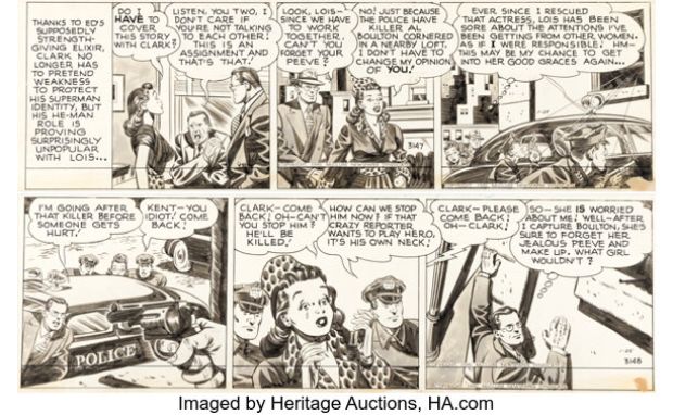 Wayne Boring and Stan Kaye Superman Consecutive Daily Comic Strips Original Art Group of 2 (McClure Newspaper Syndicate, 1949). (Total: 2 Original Art) | Heritage