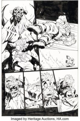 Joe Madureira and Tom McWeeney Battle Chasers #5 Story Page 8 Original Art (DC/Wildstorm/Cliffhanger!, 1999).