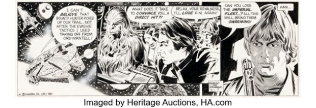 Al Williamson Star Wars Daily Comic Strip Original Art dated 4-7-81 (LA Times Syndicate, 1981). | Heritage
