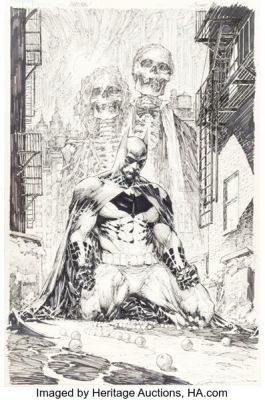 Marc Silvestri Batman Black and White #1 Cover Original Art (DC, 2013).