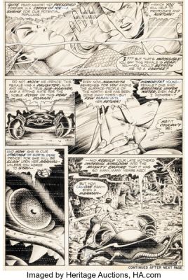 Bill Everett Sub-Mariner #50 Story Page 9 Original Art (Marvel, 1972). | Heritage