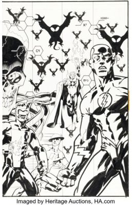 Dave Johnson Flash / Green Lantern: Faster Friends #2 Cover Original Art (DC, 1997).