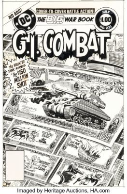 Joe Kubert G.I. Combat #231 The Haunted Tank Cover Original Art (DC, 1981). | Heritage