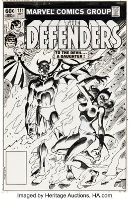 Al Milgrom The Defenders #111 Cover Original Art (Marvel, 1982). | Heritage