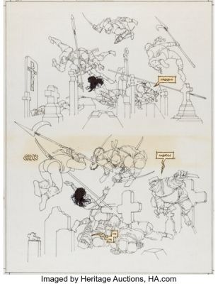 Frank Miller Elektra Lives Again Story Page 29 and Promotional Cover Original Art (Marvel/Epic, 1990). | Heritage