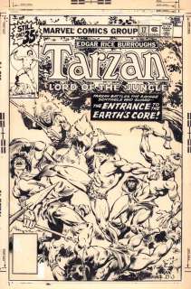 John Buscema, Klaus Janson - tarzan #17 cover - tarzan vs. The savage sentinels who guard the entrance to the earth‘s core - 1978