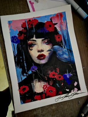 Guilherme Silva - DEATH - Pinup art by Guilherme Silva - 8,4" x 10,8"