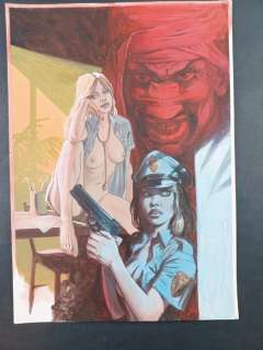 Andrea Jula | La Poliziotta - Andrea Jula - Originale di Copertina "Orgasmo Mortale" - Firmato - Page volante - Exemplaire unique | Catawiki