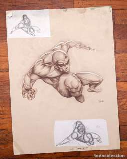 JAIME CALDERON * ORIGINAL A SANGUINA + 2 BOCETOS