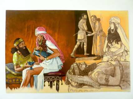 Torton, Jean (Jeronaton) - peinture originale "La Fresque Biblique: Judith et Holopherne" | Catawiki