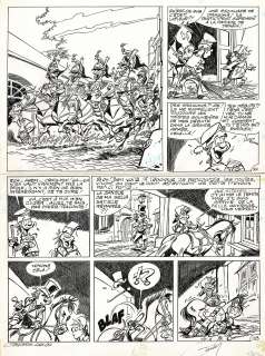 Sandron - Lot 493 - Godaille et Godasse, Les mémoires d’un Hussard, planche originale à l’encre de chine.