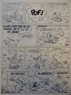Walli - 1 Original page - Chlorophylle T14 - Le Combat des mages - 1988 | Catawiki