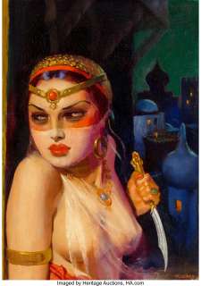 Hugh Joseph Ward (American, 1909-1945) Desert Madness, Spicy Adventure Stories magazine cover, May 1935 Oil on canvas... | Heritage