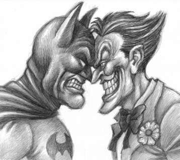 Joan Vizcarra - Original drawing - Batman vs The Joker - Pencil Art - Original Artwork | Catawiki