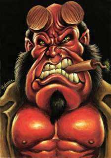 Joan Vizcarra - Peinture originale - Hellboy - 50 x 35 cm - Acrylic Art - Hand Signed | Catawiki