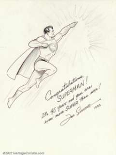 Joe Shuster - Original Superman Drawing for Action Comics #544 (DC, 1983). Created especially for the 45th - | Heritage