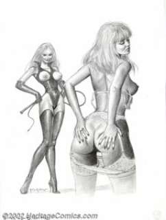 Blas Gallego - Original Illustration, "Leather & Lace" (undated). Best known for his painted work -