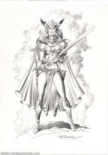 Enrique Romero - Original Illustration of Axa (undated). In the tradition of Barbarella and Modesty Blaise, Axa - | Heritage