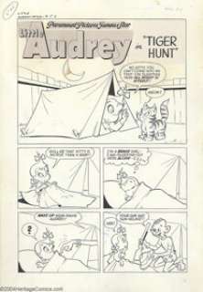Steve Mufatti - Original Art for Little Audrey #26, Complete 6-Page Story, "Tiger Hunt" (Harvey, -