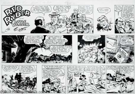 Fred Harman - Original Comic Strip Art for Red Ryder Sunday dated 4-5-59 (United Features Syndicate, 1959). What‘s -