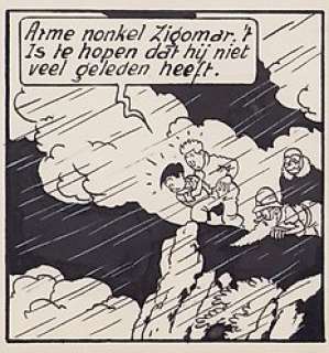 De Moor, Bob - 1 Original page - Nonkel Zigomar, Snoe en Snolleke - De Blauwe vinger (plaat 3 / stroken 9-12) - 1953 | Catawiki