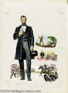 Unknown Artist - Abraham Lincoln Life Story (Dell Giant) #1 Cover Original Art (Dell, 1958). The boy from - | Heritage