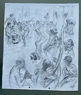 Follet, René - 1 Original preliminary drawing - Fête | Catawiki