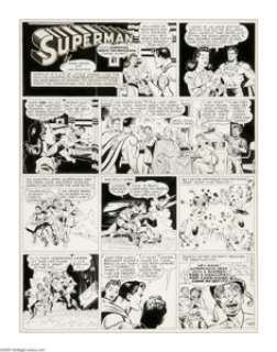 Joe Shuster Studio with Wayne Boring - Superman Sunday Comic Strip #267 Original Art (McClure Syndicate, 1944). -