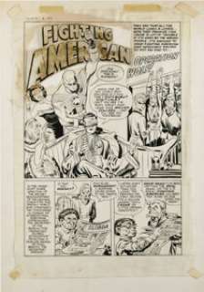 Joe Simon - Unpublished Fighting American #2 Complete 5-page Story "Operation Wolf" Original Art (Harvey, -