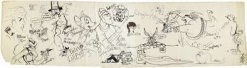 Sergio Aragones, B. Kliban, Don Bluth, Scott Shaw, Steve Lafler, and More - Cartoon Jam Scroll Illustration -