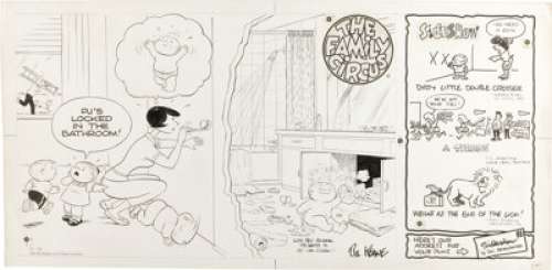 Bil Keane - Family Circus Sunday Comic Strip Original Art, dated 10-13-68 (Register and Tribune Syndicate, -